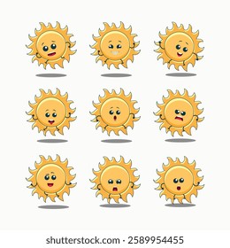 Cheerful Cartoon Sun Pose - Bright and Playful Vector Illustration
