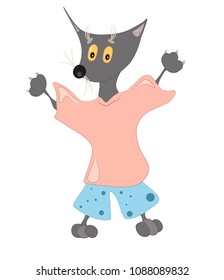 Cheerful cat illustration. Vector illustration. Vector character.


