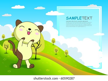 Cheerful Cat On The Mountain