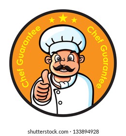 Cheerful Chef Cook, vector cartoon illustration