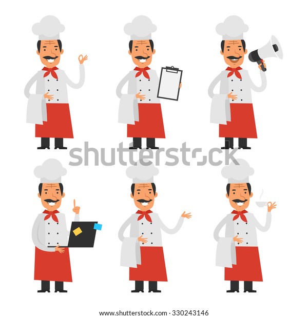 Cheerful Chef Different Poses Part 2 Stock Vector (Royalty Free ...