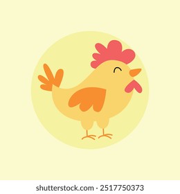 cheerful chicken vector icon element