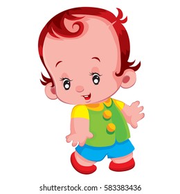 cheerful child, a boy Vector character