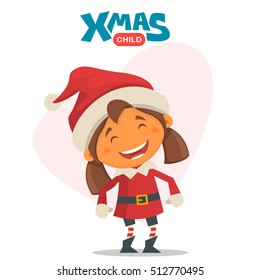 Cheerful child. Winter illustration on the theme of Christmas and New Year