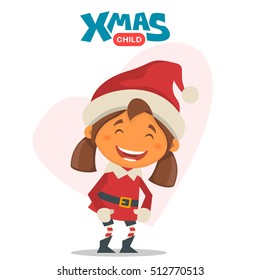 Cheerful child. Winter illustration on the theme of Christmas and New Year