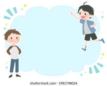 Cheerful children, message template design