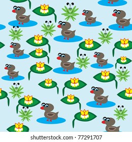 Cheerful children water wallpaper. Illustration