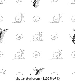Cheerful children's pattern Attractive handmade snails The idea of packaging, textiles, tiles, wallpaper