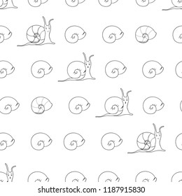 Cheerful children's pattern Charming snails handmade The idea of packaging, textiles, tiles, wallpaper
