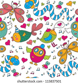 Cheerful children's seamless pattern. Seamless pattern can be used for wallpaper, pattern fills, web page background, postcards.