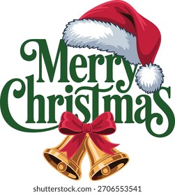 Cheerful Christmas Artwork Featuring Bold Lettering and Holiday Icons