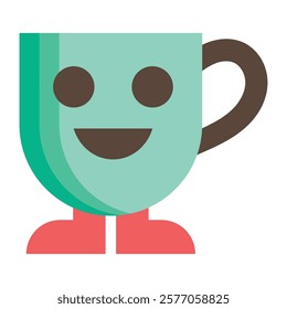 A cheerful Christmas Cup icon representing warmth and holiday cheer. Perfect for cozy winter designs and seasonal beverage themes.