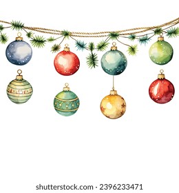 Cheerful Christmas Decor: Cute Watercolor Clipart Set for Children's Book