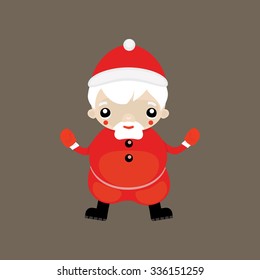 Cheerful Christmas Santa Claus character, vector flat style isolated on neutral background