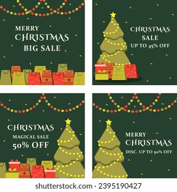 cheerful christmas templates set promotion