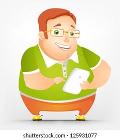 Cheerful Chubby Man