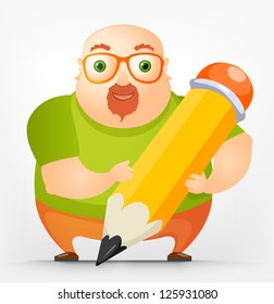 Cheerful Chubby Man