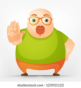 Cheerful Chubby Man