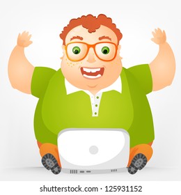 Cheerful Chubby Man