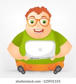 Cheerful Chubby Man