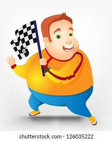 Cheerful Chubby Man