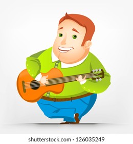 Cheerful Chubby Man