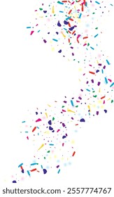 Cheerful Circle Effect Vector White Background. Trendy Transparent Sand Card. Festive Dot Celebrate Wallpaper. Rainbow Shine Abstract Invitation.