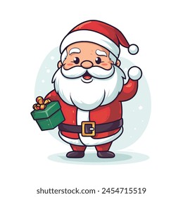 Cheerful Claus Minimalist Santa Cartoon for Christmas for your background business, poster, wallpaper, banner, greeting cards, and advertising for business entities or brands