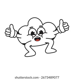 Cheerful cloud mascot character cartoon illustration