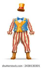 cheerful clown actor and circus character vector illustration isolated on background