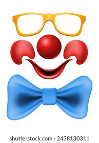 cheerful clown actor and circus character vector illustration isolated on background