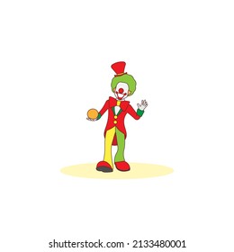 Cheerful clown vector icon illustration.