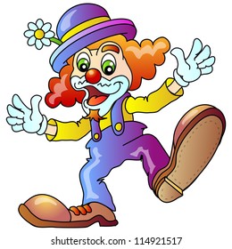 Cheerful Clown; Vector Illustration; Isolated