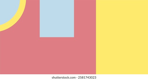 Cheerful colored geometric background with an arrangement of simple geometric shapes