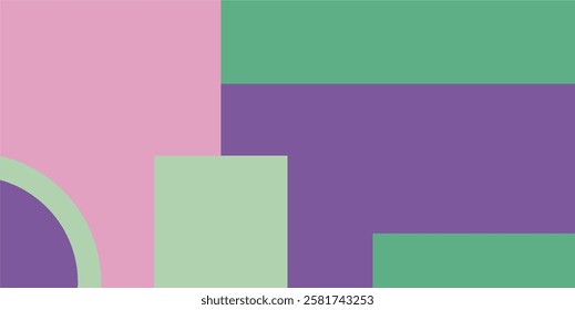 Cheerful colored geometric background with an arrangement of simple geometric shapes
