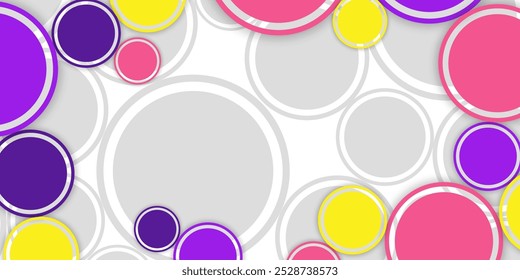Cheerful colorful abstract circle background, with colorful patterns, eps 10, editable.
