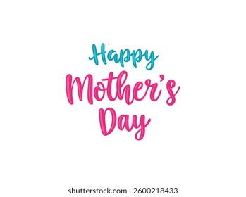 A cheerful and colorful graphic design featuring the phrase "Happy Mother's Day" in bold, stylized lettering. Vibrant Happy Mother's Day greeting with butterflies. typography happy mother's day design