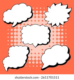 Cheerful Comic Bubbles with Unique Shapes