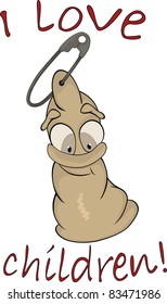 Cheerful condom. Cartoon