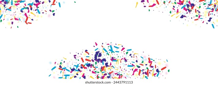 Cheerful Confetti Falling Vector Transparent Panoramic Background. Spectacular Flying Polka Pattern. Saturated Circle Effect Design. Intense Sand Festive Illustration.