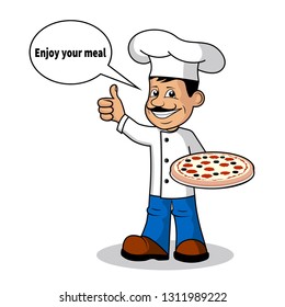 Cheerful cook vector illustration.