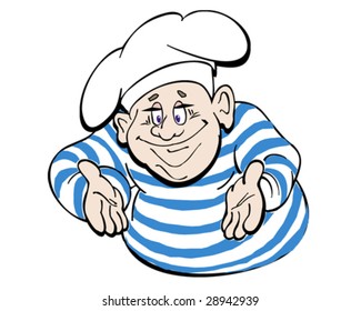 cheerful cook vector illustration