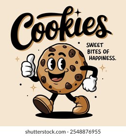 a cheerful cookie mascot illustration