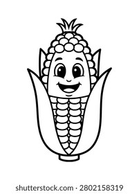 Cheerful Corn Cob Coloring