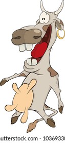 Cheerful cow cartoon