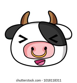 cheerful cow head wild animal