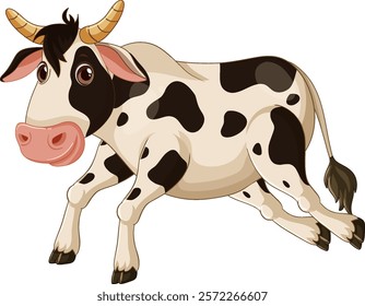 A cheerful cow with a playful expression