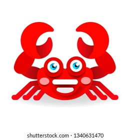 Cheerful crab on white background vector illustration on white background