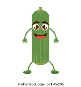 cheerful cucumber greeting happy cut line vector illustration eps 10
