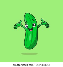 Ilustración pepino alegre para diversos tipos de uso
